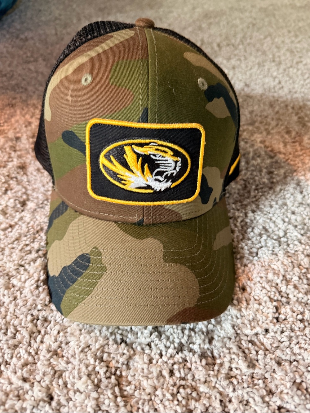 Camo Mizzou trucker hat